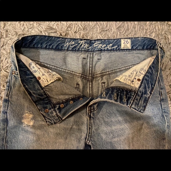 FREE PEOPLE Straight Leg Mid-rise Jeans light wash - Picture 3 of 5